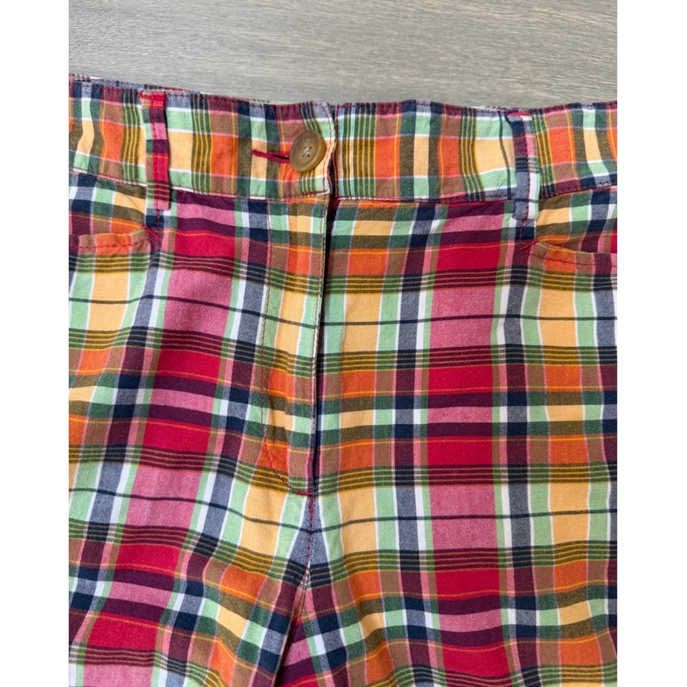 Lands End Womens Fit 2 Madras Plaid Chino Shorts Multicolor Cotton Size 10 - Picture 2 of 7